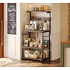SUPERJARE Kitchen Bakers Rack with Power Outlet, Coffee Bar Table