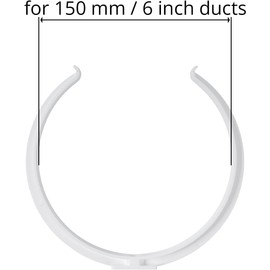 Repa Market 6" Inch Plastic Pipe Support Clamps for Round HVAC Ducts - 2 Pieces - Walll and Ceiling Mount Brackets - Secure and Lightweight Mounting for Your Ventilation Systems