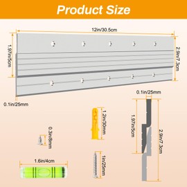 2 Pairs 2&4&6&12in French Cleat Picture Hanger, Luxiv Metal Mounting Bracket for Photo Frames Aluminum Z Hanger, Wall Mount Cleat Z Bar Hanging Picture Ledges with Screw, Level Tool (12inches)