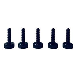 PrecisionGeek M5 x 15mm Flat Knurled Thumb Screws (Set of 5) - Black Anodised Aluminium