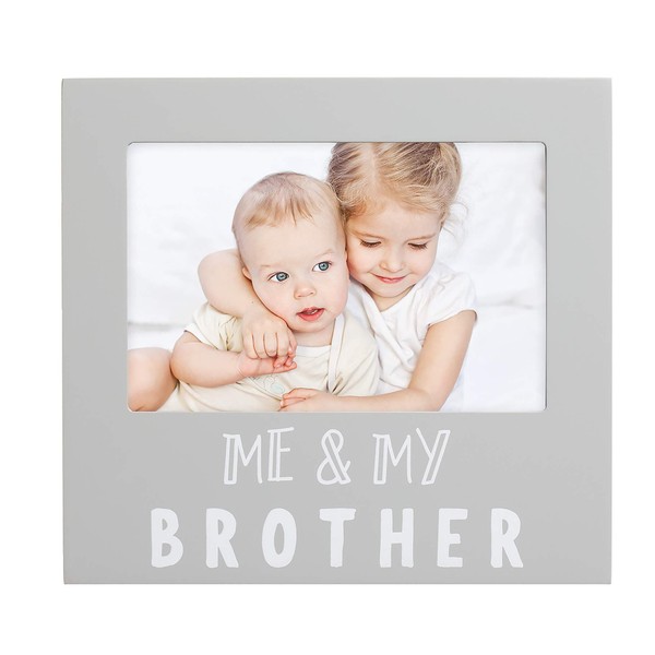 Pearhead Me and My Brother Sentiment Photo Frame, Big Sister or Brother Gift, Sibilng Pictures, Gray