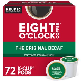 Eight O'Clock Coffee The Original Decaf, Single-Serve Coffee K-Cup Pods, Medium Roast, 12 Count (Pack of 6)