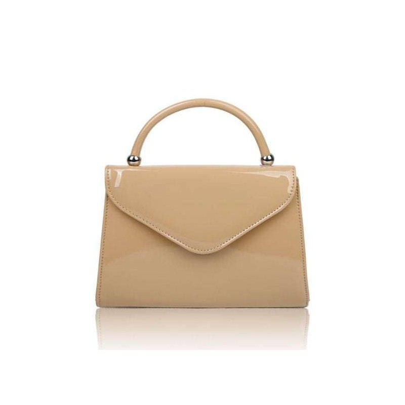 Fontanella Fashion Womens Elegant Patent Leather Lightweight Trapezium Chain Strap