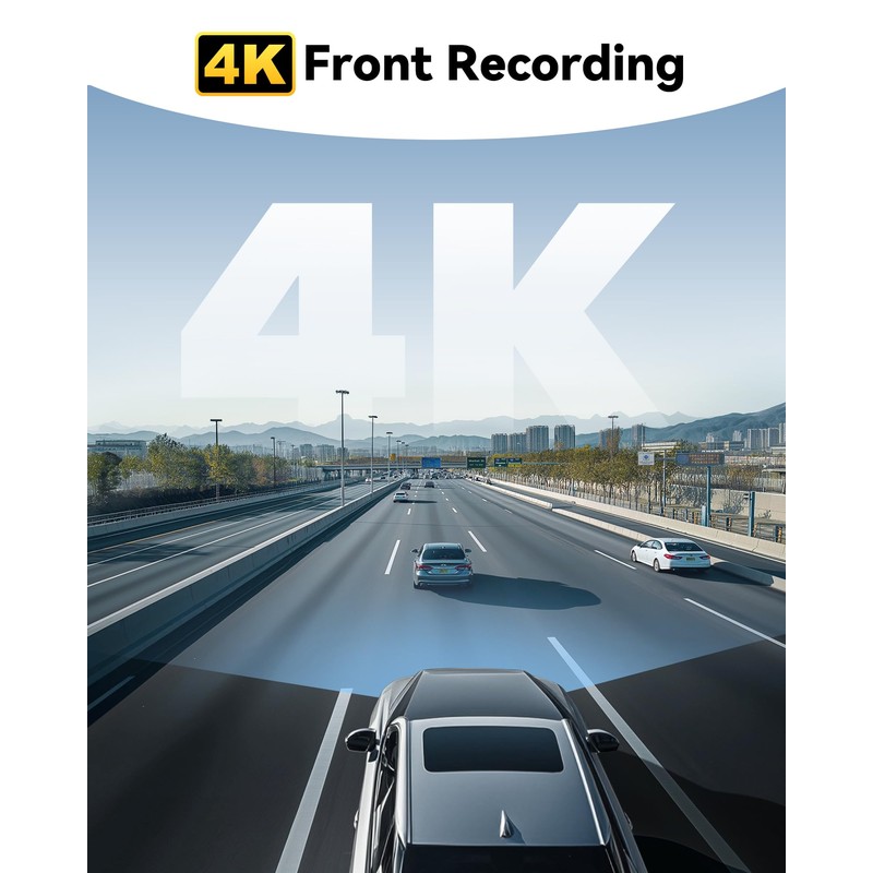 REDTIGER 4K Dash Cam Front, ADAS, Built-in WiFi GPS, Mini
