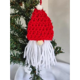 Handmade Crochet Christmas Ornaments 5 inch Gnomes Set Of 3