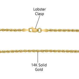 Savlano 14K Solid Gold Italian Chain Anklet for Women Comes With Gift Box - Made in Italy (10, 1.5mm)