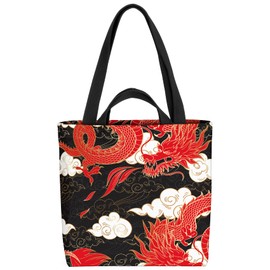 VOID Asian Red Dragon Bag, 33 x 33 x 14 cm, 15 L Shopping Bag, Shopper Bag, multicoloured, Casual