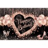 ChloropLastid 10x8ft Rose Gold Happy Birthday Backdrop Glitter Bokeh Dots