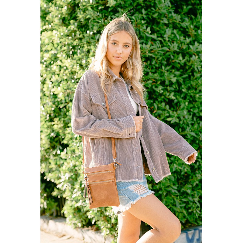 Bolso cruzado funcional con múltiples bolsillos, marino, Talla unica