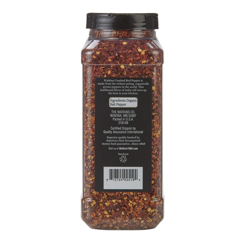Watkins Gourmet Spice, Organic Crushed Red Pepper, 9.5 oz. Bottle,