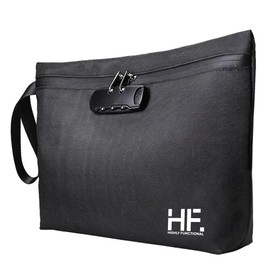 Altamente funcional: bolsa a prueba de olores, capa de carbono, a prueba de olores D, funda de viaje, con cerradura de combinación y cierre de cierre (negro)