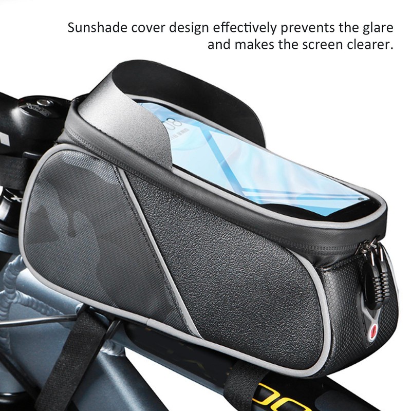 Bike Front Frame Bag Waterproof TPU Sensitive Touch Screen Top