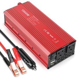 Fancy Buying 1000W/2000W(Peak) Power Inverter for Vehicles, DC 12V to 110V AC Converter with Dual AC Outlets and Dual USB Car Charger for Car Laptop Computer