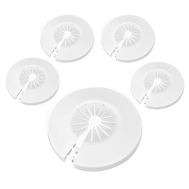 WeddHuis Pack of 5 Heating Pipe Rosette Folding Pipe Cover for Hot and Cold Water Pipes, Gas Pipes and Pipe Pipes, Universal 30-55 mm, White