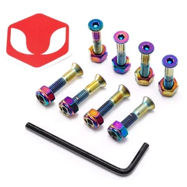 Venom Premium 1" - Allen Key Anodised Skateboard Deck Bolts/Screws/Hardware - Neochrome