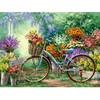 5D Diamond Painting Garden Flower, Paint with Diamonds DIY Diamond Art Cycling, Diymood painting by Numbers Kits Full Drill Rhinestone for Home Wall Decor 40x50