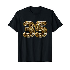 35th Birthday Gift Leopard Animal Print thirty Five T-Shirt