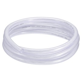 sourcing map Fabric Hose PVC Hose with Fabric 12 x 18 mm (1/2 Inch x 3/4 Inch) Inner Diameter x Outer Diameter Braided Reinforced Pipe 3 Metre Roll Transparent High Pressure Compressed Air Hose Water