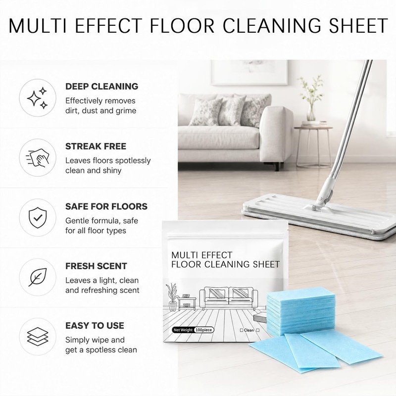 Multi-Surface Floor Cleaning Tablets, 100PCS Concentrated Floor Cleaner Tablets for