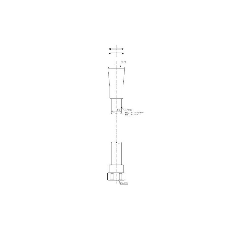 TOTO THY478ELLR#NW1 Shower Hose L 63.0 inches (1600 mm) Body