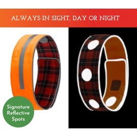 SPOT THE DOG! Reflective Dog Collar - Adjustable Pet Collars, Safe, Durable, Comfortable Dog Walking Accessories for Large Dog, Hunting Dog, Puppy, Boy, Girl Dog Collars (Blaze Orange, Red Plaid, XL)