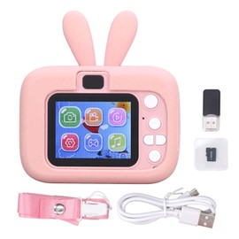 Kids Camera 20MP 1080P 2.0 Inch Color Display Timed Video Recording Playing Games Rich Effects Camera Toy Pink