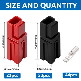 Tnisesm 88Pcs 30AMP Power Connectors, Red Black Quick Disconnect Connect Battery Connector Modular Power Connectors Sets