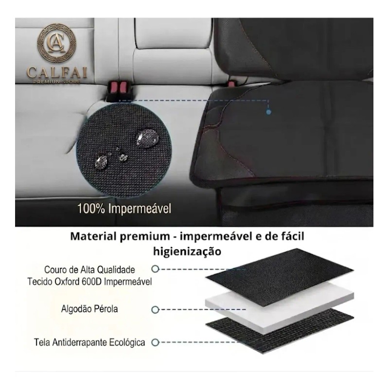 F Protector De Silla De Coche Con Bolsillos Negro Z