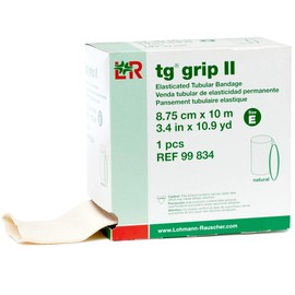 tg grip II Elasticated Tubular Compression Bandage, Seamless Tube Stockinette Wrap for Retention, Lymphedema, & Swelling, Natural, Size E