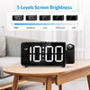 AMIR Projection Alarm Clock with Ceiling Display & USB Charger,180°
