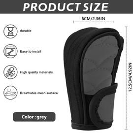vvag Leather Car Gear Shift Knob Cover Color Collision Design,Anti-Slip Shift Knob Cover for Shift Lever Protection,Gear Stick Protector Universal Auto Interior Accessories for Most Cars (Grey)