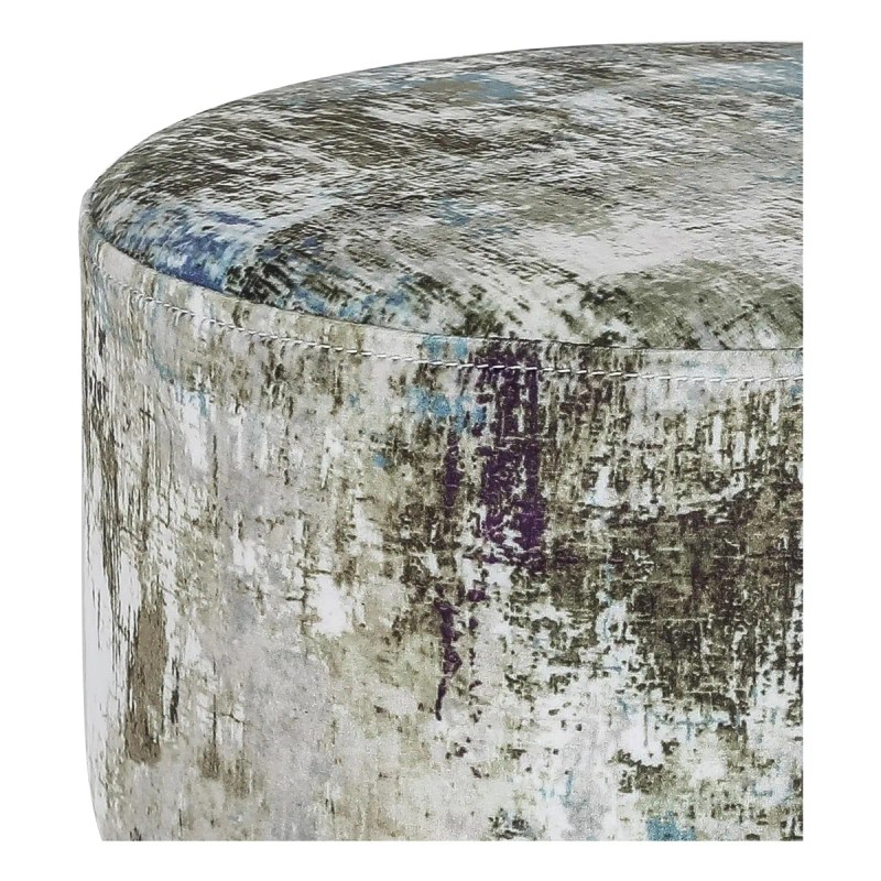 Homebeez Round Ottoman Stool Velvet Foot Foot Supt, Pequeño