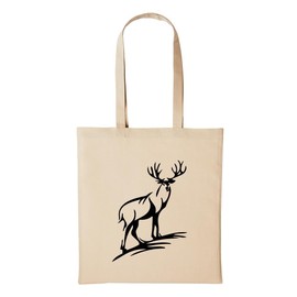 Jute Bag Deer Antlers Hunter Hunting Gift Idea 10 Litre Shopping Bag Natural Cotton, natural