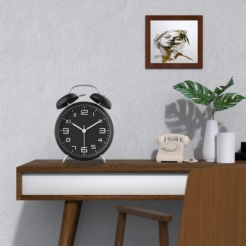 Loud Alarm Clock for Heavy Sleepers Adults, Metal 4 Inches