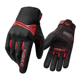 INBIKE IM902W Motorcycle Gloves Men Women Winter Warm Waterproof Windproof with Hard Protection Motocross Motorcycle Gloves Men Black/Red L