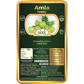 Veena VeenaBiotic Natural Amla Powder (Indian Gooseberry) Amalaki Churna for Hair, Eating, Skin - 400g (Pack of 2)