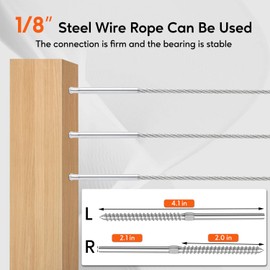 RECTOO 30 Packs 1/8 inch Right&Left Swage Lag Screws, T316 Marine Grade Stainless Steel Hardware, Wood Post Handed Thread Screws Kit for