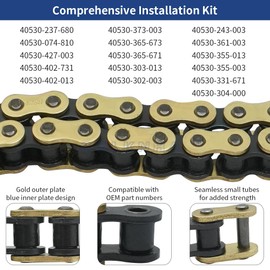 GOLKNHA 428H Drive Chain 118 Link with 6pcs Connecting Master Link Compatible with XR100 XR100R CRF100F CRF125FB YZ85 Motorcycle ATV Dirt Bike Seamless Small Tub