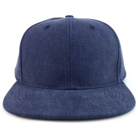 Trendy Apparel Shop Gorra Grande XXL con Pigmento Liso teñido Plano, Azul Marino/Flor y Brillo, XX-Large