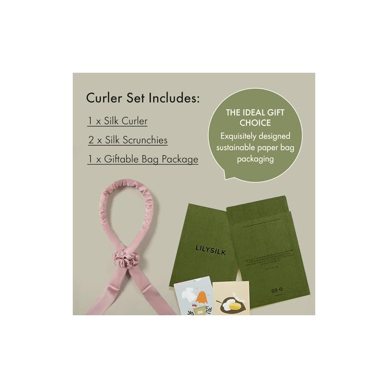 LilySilk Rizador De Pelo 100% Seda Sin Calor Para Mujer,
