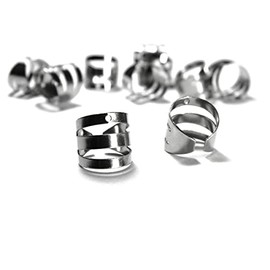 Bedazzlinbeads 10 Surgical 304 Grade Stainless Steel Ear Cuff Clip On Fake Earring Findings with Hole, Silver