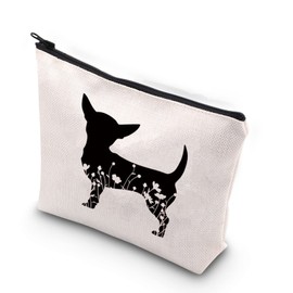 XYANFA Chihuahua Gifts Chihuahua Mom Gifts Chihuahua Makeup Bag Chihuahua Themed Gift For Chihuahua Lovers Cosmetic Bag (Chihuahua)