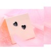 Flyow 925 Sterling Silver Jewellery Heart Black Stud Earrings Stud