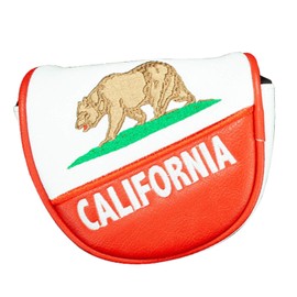CMC Design Golf Mallet Head Cover - Custom California Bear Embroidered Golf Driver - Premium Faux Leather, Beautiful Design Elements & Soft Protective Lining – Great Fit for Any Mallet & Golfer