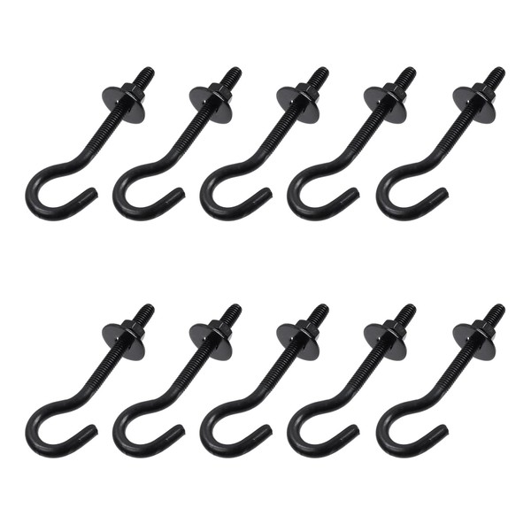 Wealrit 10 Set Round Hook Eyelet Bolt M6 Long Shank