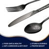 Floral 20 Pcs Black Silverware Set for 4, Food Grade