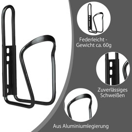 Bicycle Bottle Holder, Bicycle Water Bottle Holder Made of Aluminium, Drink Holder Bicycle Made of Aluminium, Extra Reinforced for Road Bike, MTB, Bicycle, Mountain Bike, Road Bike (Black)