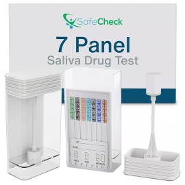 SafeCheck Saliva Drug Test | 7 Panel Mouth Swab Drug Test Kit (at home) - 5 Units
