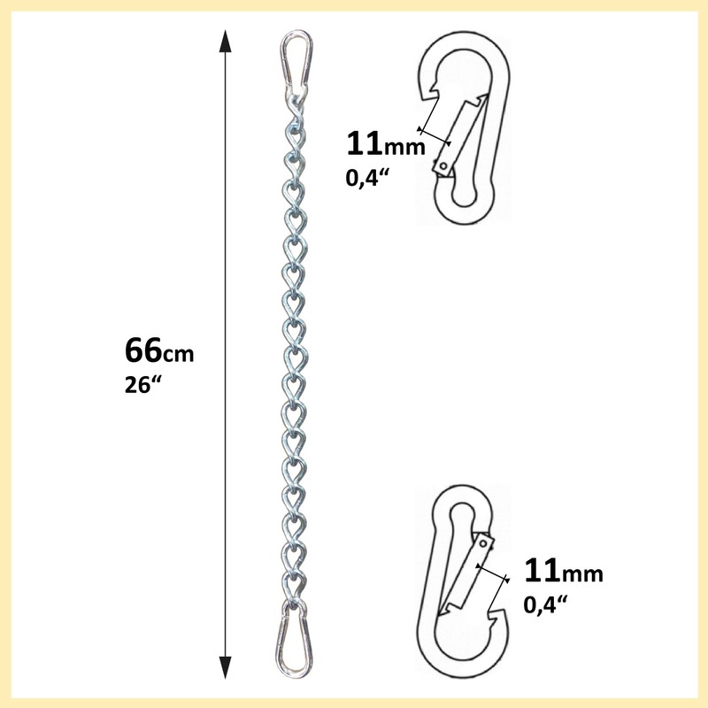 KLIFFHÄNGER Chain with two carabiners, variable attachment for hanging chair
