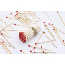 3” Inch Long Wooden Refill Matchsticks with Strike Stickers - Safety Matches Wholesale Bulk Loose by Chandler Studio (Red, 50 Pieces)